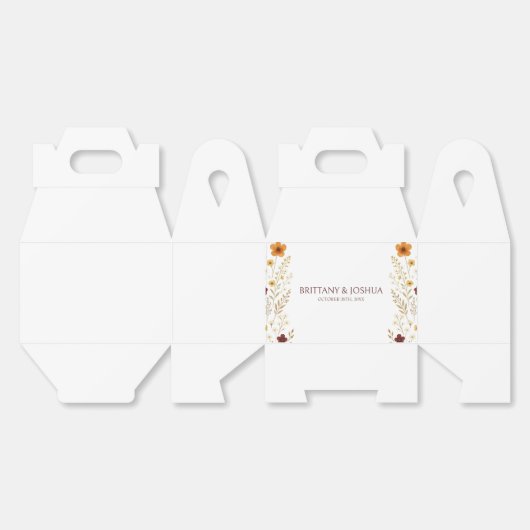 Herfst Wildflower Elegante Boho bruiloft Bedankdoosjes (Ongevouwen)