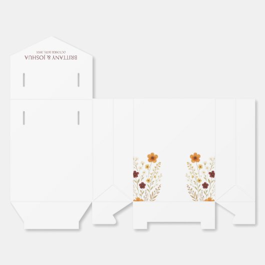 Herfst Wildflower Elegante Boho bruiloft Bedankdoosjes (Ongevouwen)