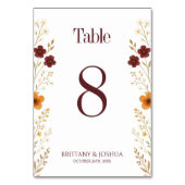 Herfst Wildflower Elegante Boho bruiloft Kaart (Voorkant)