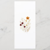 Herfst Wildflower Elegante Boho bruiloft Menu (Achterkant)