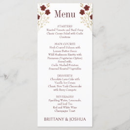 Herfst Wildflower Elegante Boho bruiloft Menu