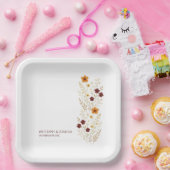 Herfst Wildflower Elegante Boho bruiloft Papieren Bordje (Feest)