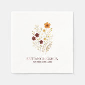 Herfst Wildflower Elegante Boho bruiloft Servet (Voorkant)