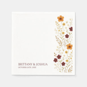 Herfst Wildflower Elegante Boho bruiloft Servet