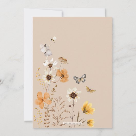 Herfst Wildflower Fairy Eerste Verjaardag Tuin Fee Kaart (Achterkant)