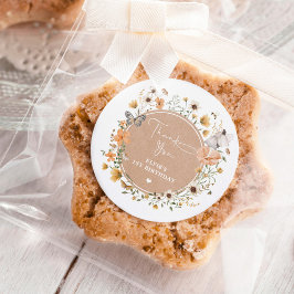 Herfst Wildflower Fairy Prinses Verjaardagsthee Pa Ronde Sticker