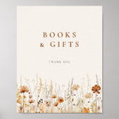 Herfst Wildflower Field Baby shower Boeken Geschen Poster (Voorkant)