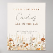 Herfst Wildflower Field Baby shower Guessing spel Poster (Voorkant)