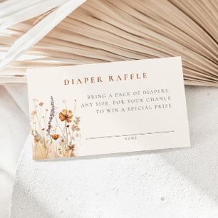 Herfst Wildflower Field Baby shower Luier Raffle Informatiekaartje