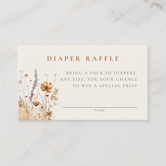 Herfst Wildflower Field Baby shower Luier Raffle Informatiekaartje (Voorkant)
