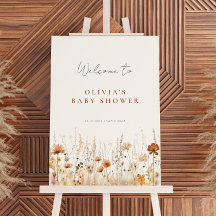 Herfst Wildflower Field Baby shower Welkomstbord