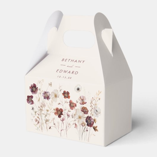 Herfst Wildflower Field Beige Wedding Bedankdoosjes (Voorkant Zijde)