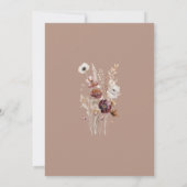 Herfst Wildflower Field Beige Wedding Kaart (Achterkant)