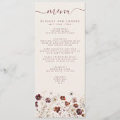 Herfst Wildflower Field Beige Wedding Menu (Voorkant)