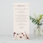 Herfst Wildflower Field Beige Wedding Menu (Staand voorkant)