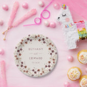 Herfst Wildflower Field Beige Wedding Papieren Bordje (Feest)