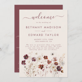 Herfst Wildflower Field Beige Wedding Programmakaart