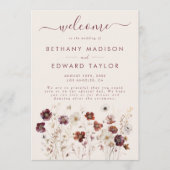Herfst Wildflower Field Beige Wedding Programmakaart (Voorkant)