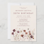 Herfst Wildflower Field verjaardagsfeest Kaart (Voorkant)