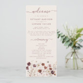 Herfst Wildflower Field Wedding Programmakaart (Staand voorkant)