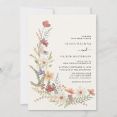 Herfst Wildflower Floral Wedding Kaart (Voorkant)