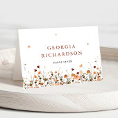 Herfst Wildflower Garden Boho bruiloft Place Card Kaart
