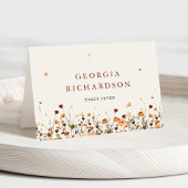 Herfst Wildflower Garden Boho bruiloft Place Card Kaart
