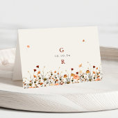 Herfst Wildflower Garden Boho bruiloft Place Card Kaart