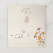 Herfst Wildflower Garden Botanical Wedding Table N Plaatskaartje (Buitenkant ongevouwen)