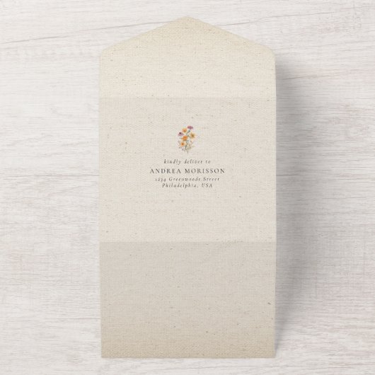 Herfst Wildflower Garden Botanische bruiloft All In One Uitnodiging (Buitenkant)