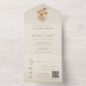Herfst Wildflower Garden Botanische bruiloft All In One Uitnodiging (Binnen)