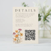 Herfst Wildflower Garden Botanische bruiloft Detai Informatiekaartje (Staand voorkant)