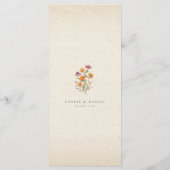 Herfst Wildflower Garden Botanische bruiloft Menu (Achterkant)