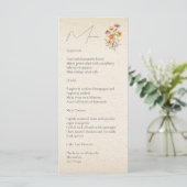 Herfst Wildflower Garden Botanische bruiloft Menu (Staand voorkant)