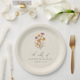 Herfst Wildflower Garden Botanische bruiloft Papieren Bordje