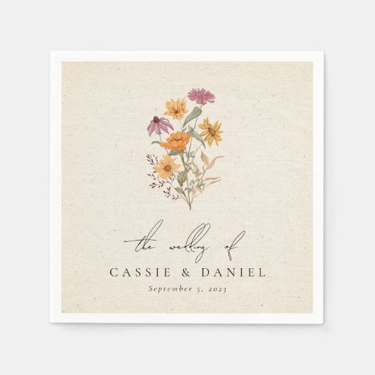 Herfst Wildflower Garden Botanische bruiloft Servet (Voorkant)