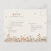Herfst Wildflower Garden Floral Boho bruiloft RSVP Briefkaart (Achterkant)