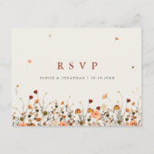 Herfst Wildflower Garden Floral Boho bruiloft RSVP Briefkaart (Voorkant)