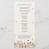 Herfst Wildflower Garden Floral Boho Chic bruiloft Programmakaart (Achterkant)