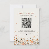 Herfst Wildflower Garden Floral Boho Chic bruiloft RSVP Kaartje (Voorkant)