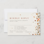 Herfst Wildflower Garden Floral Boho Chic bruiloft RSVP Kaartje (Voorkant)