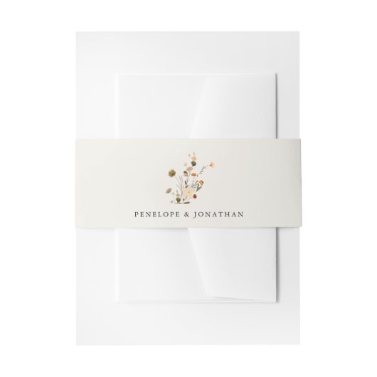 Herfst Wildflower Garden Floral Boho Chic bruiloft Uitnodigingen Wikkel (Voorkant Voorbeeld)