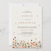 Herfst Wildflower Garden Floral Boho chique bruilo Kaart (Voorkant)