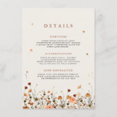 Herfst Wildflower Garden Floral Boho Wedding Detai Informatiekaartje (Voorkant)