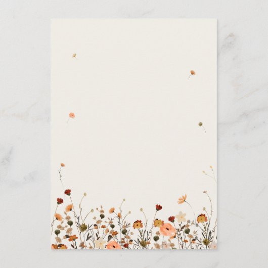 Herfst Wildflower Garden Floral Boho Wedding Detai Informatiekaartje (Achterkant)