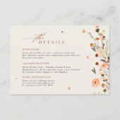 Herfst Wildflower Garden Floral Boho Wedding Detai Informatiekaartje (Voorkant)