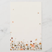 Herfst Wildflower Garden Floral Boho Wedding Menu (Achterkant)