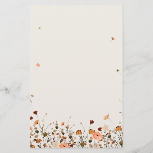 Herfst Wildflower Garden Floral Boho Wedding Menu (Achterkant)