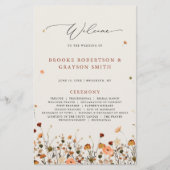 Herfst Wildflower Garden Floral Boho Wedding Progr (Voorkant)
