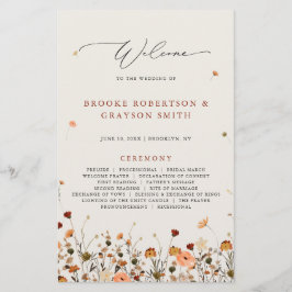 Herfst Wildflower Garden Floral Boho Wedding Progr
